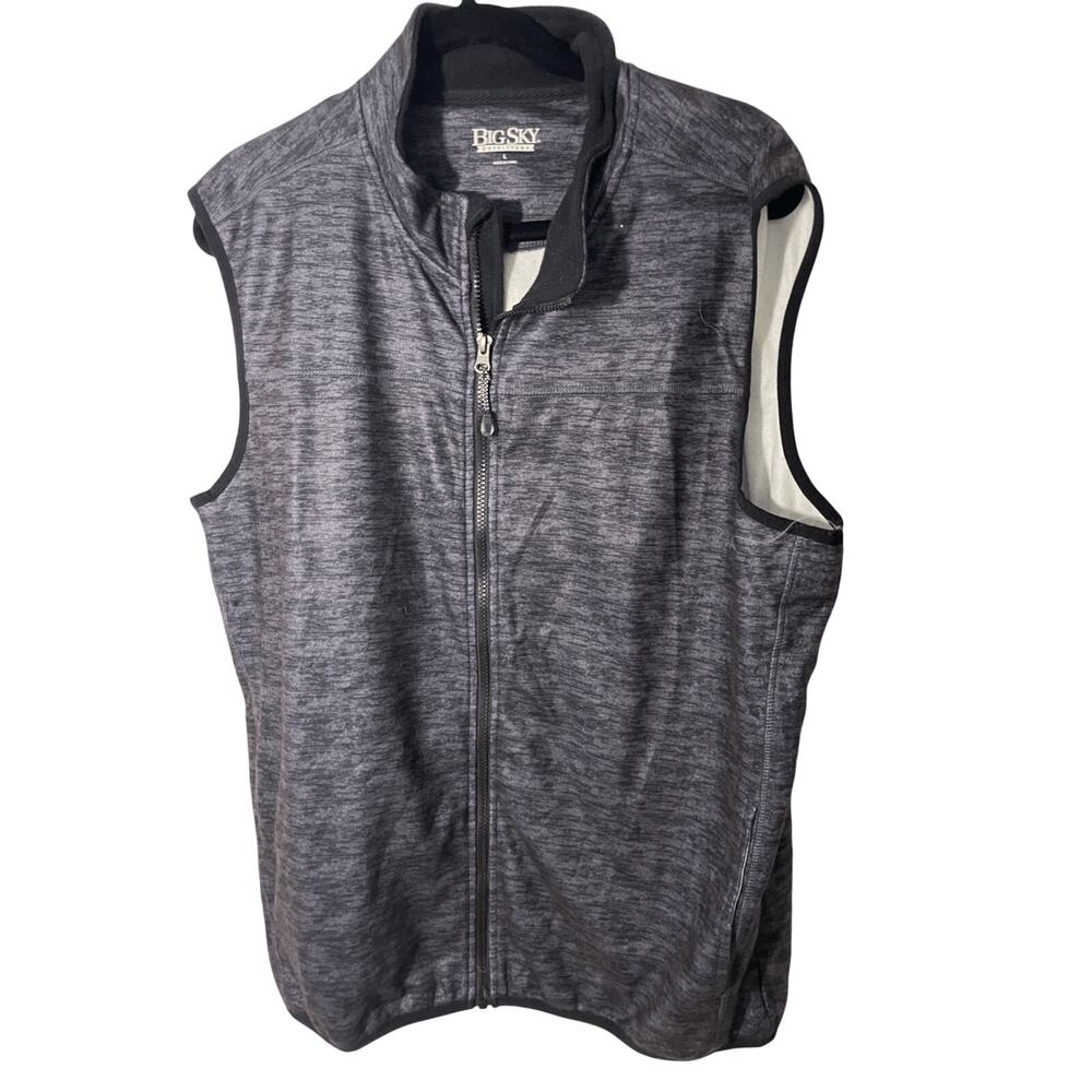 Big Sky Outfitters Men's Grey Front Zip Vest L Gorpcore Utility Outdoors Hike - Picture 2 of 6